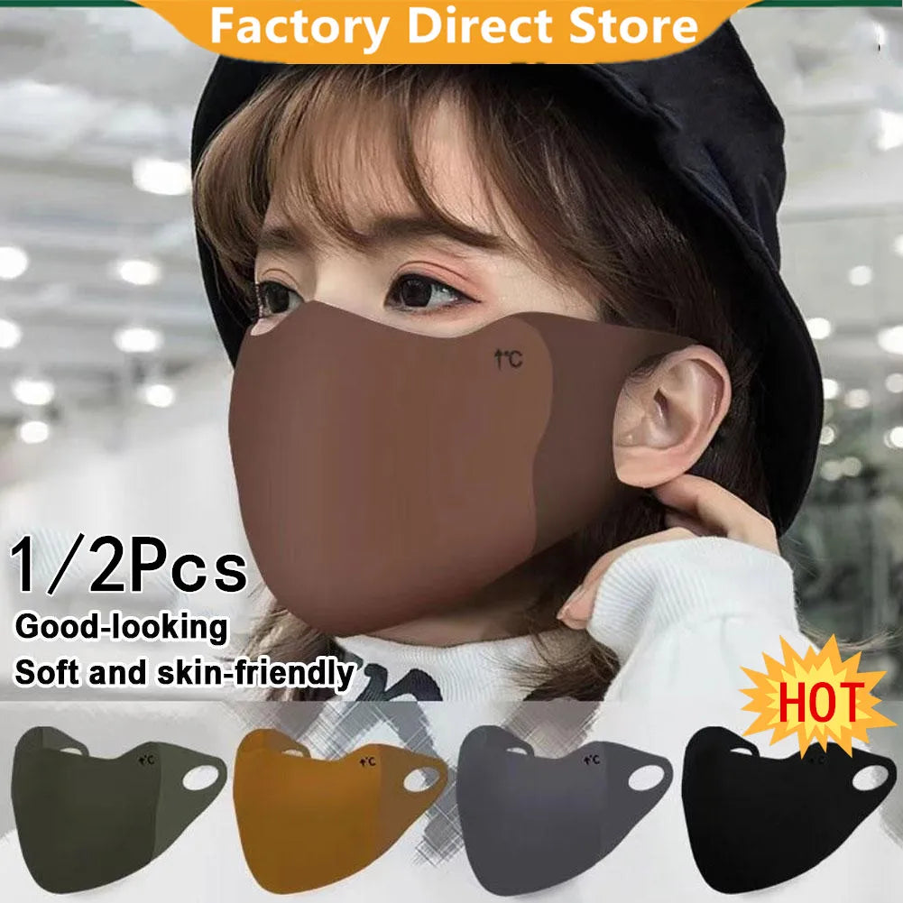 1/2Pcs Autumn Winter Warm Mask Breathable Outdoor Sport Riding Face Mask Traceless Windproof And Cold Proof Face Mask Protection
