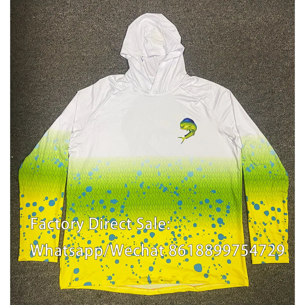 Men Fishing Shirts Face Mask Neck Anti-uv Breathable Hoodi Fishing Jersey Long Sleeve Sun Protection Angling Top Camisa De Pesca