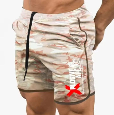 Summer New Trend Casual Drawstring Men's Sports Shorts Thin Mesh Quick Drying Casual Running Breathable Five Quarter Pants Men