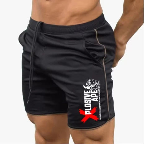Summer New Trend Casual Drawstring Men's Sports Shorts Thin Mesh Quick Drying Casual Running Breathable Five Quarter Pants Men