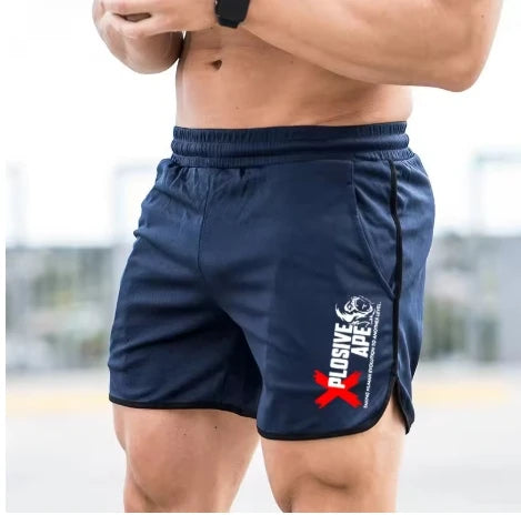 Summer New Trend Casual Drawstring Men's Sports Shorts Thin Mesh Quick Drying Casual Running Breathable Five Quarter Pants Men