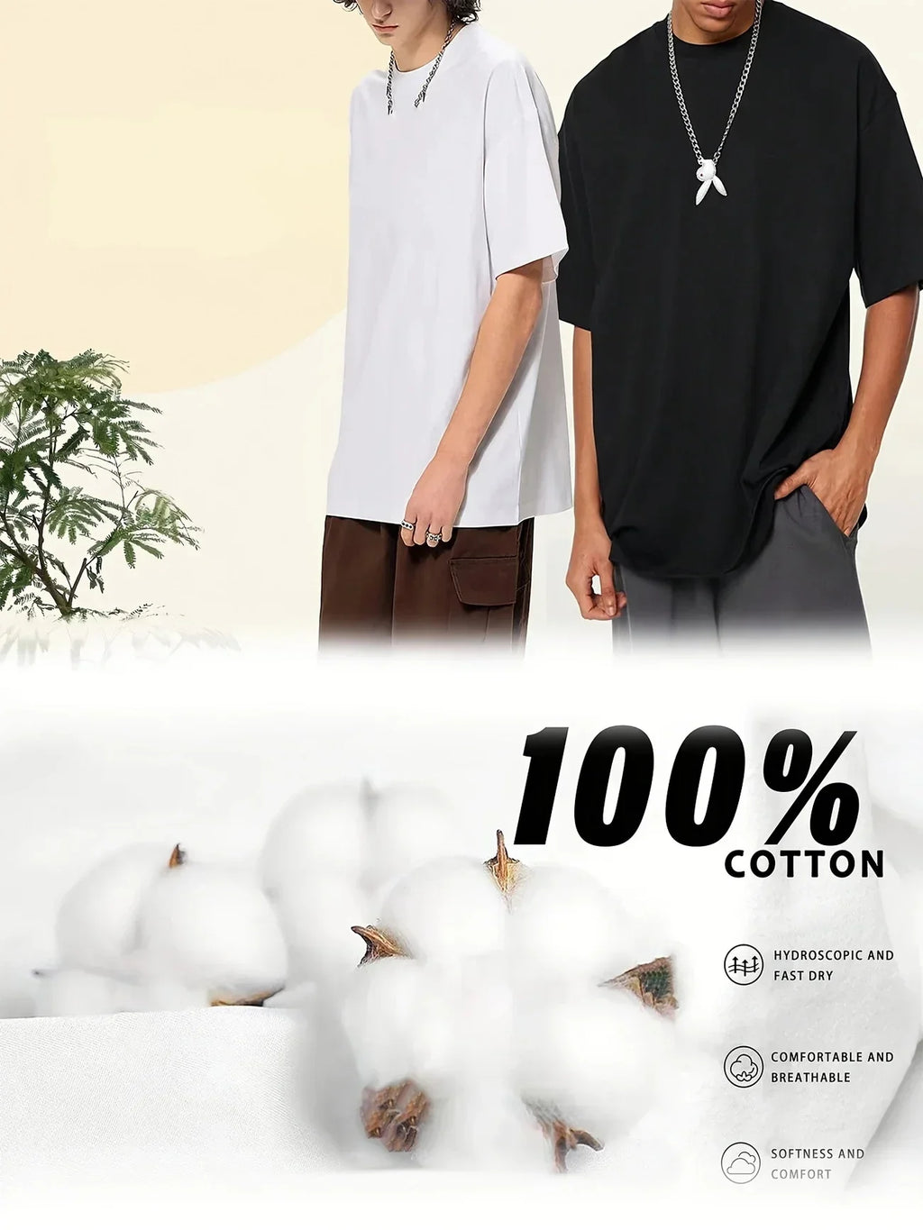 Cotton Hot Sales Mens T-shirt Solid Color Casual Quality Short Sleeve Outdoor Sports Jogging T-shirt Soft Loose Black White Tees