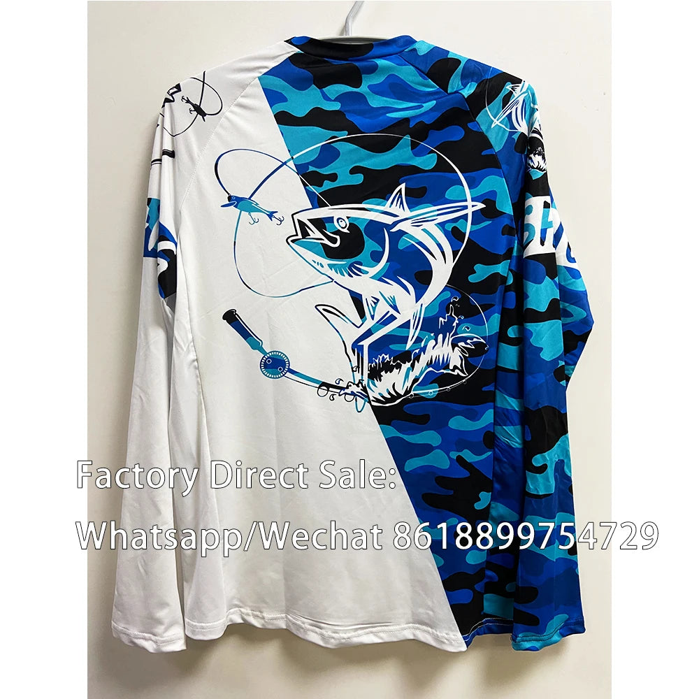 Men Fishing Shirts Face Mask Neck Anti-uv Breathable Hoodi Fishing Jersey Long Sleeve Sun Protection Angling Top Camisa De Pesca