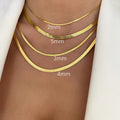 Hot Fashion Unisex Snake Chain Women Necklace Choker Stainless Steel Herringbone Gold Color Chain Necklace For Women Jewelry