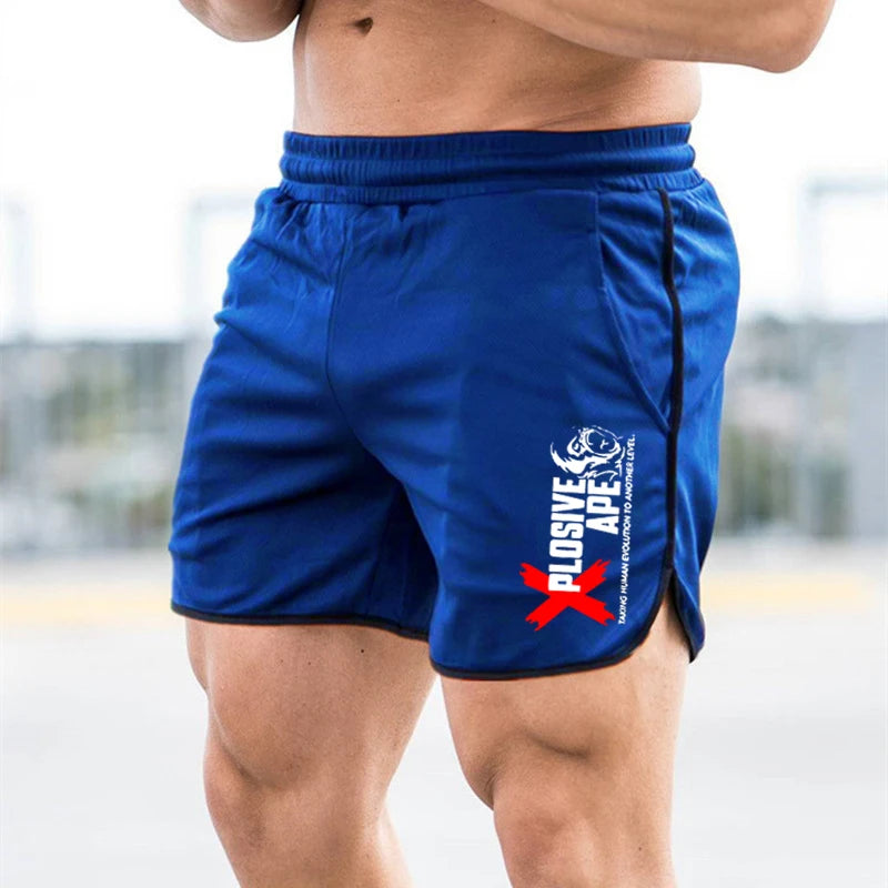 Summer New Trend Casual Drawstring Men's Sports Shorts Thin Mesh Quick Drying Casual Running Breathable Five Quarter Pants Men