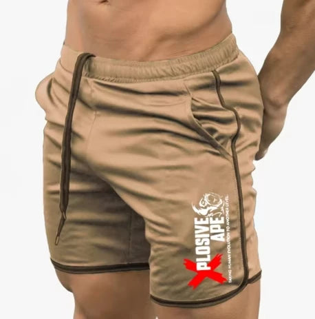 Summer New Trend Casual Drawstring Men's Sports Shorts Thin Mesh Quick Drying Casual Running Breathable Five Quarter Pants Men