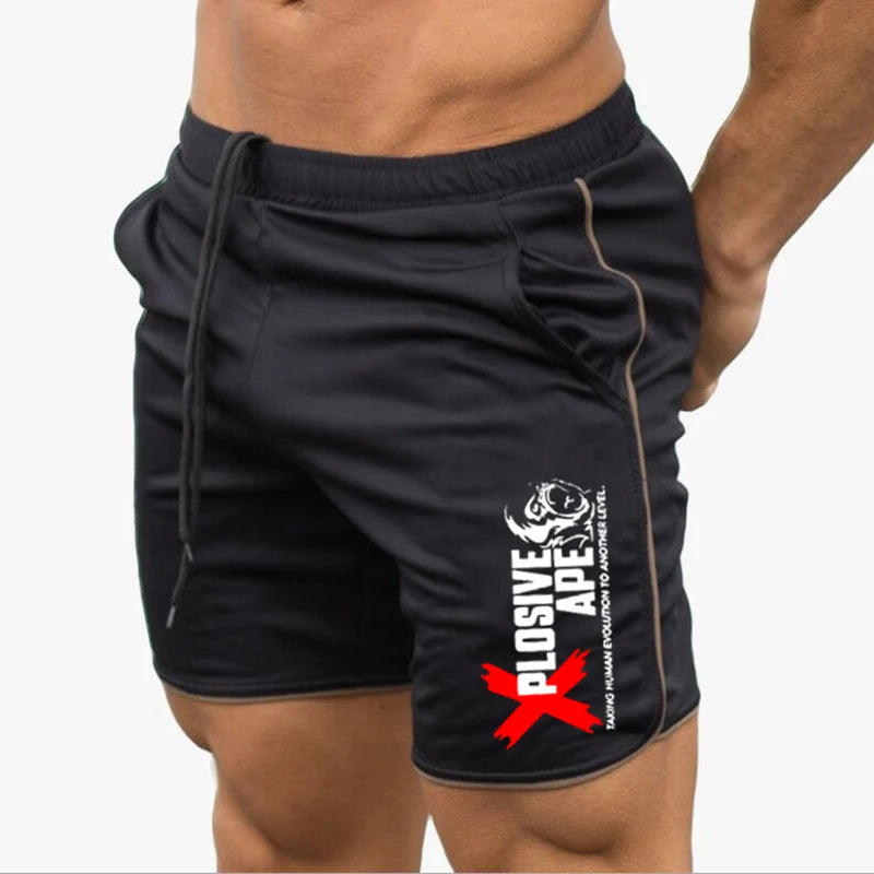 Summer New Trend Casual Drawstring Men's Sports Shorts Thin Mesh Quick Drying Casual Running Breathable Five Quarter Pants Men