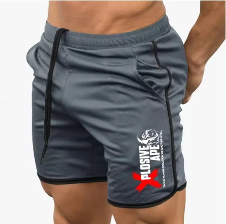 Summer New Trend Casual Drawstring Men's Sports Shorts Thin Mesh Quick Drying Casual Running Breathable Five Quarter Pants Men