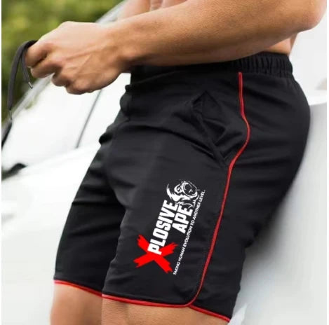 Summer New Trend Casual Drawstring Men's Sports Shorts Thin Mesh Quick Drying Casual Running Breathable Five Quarter Pants Men