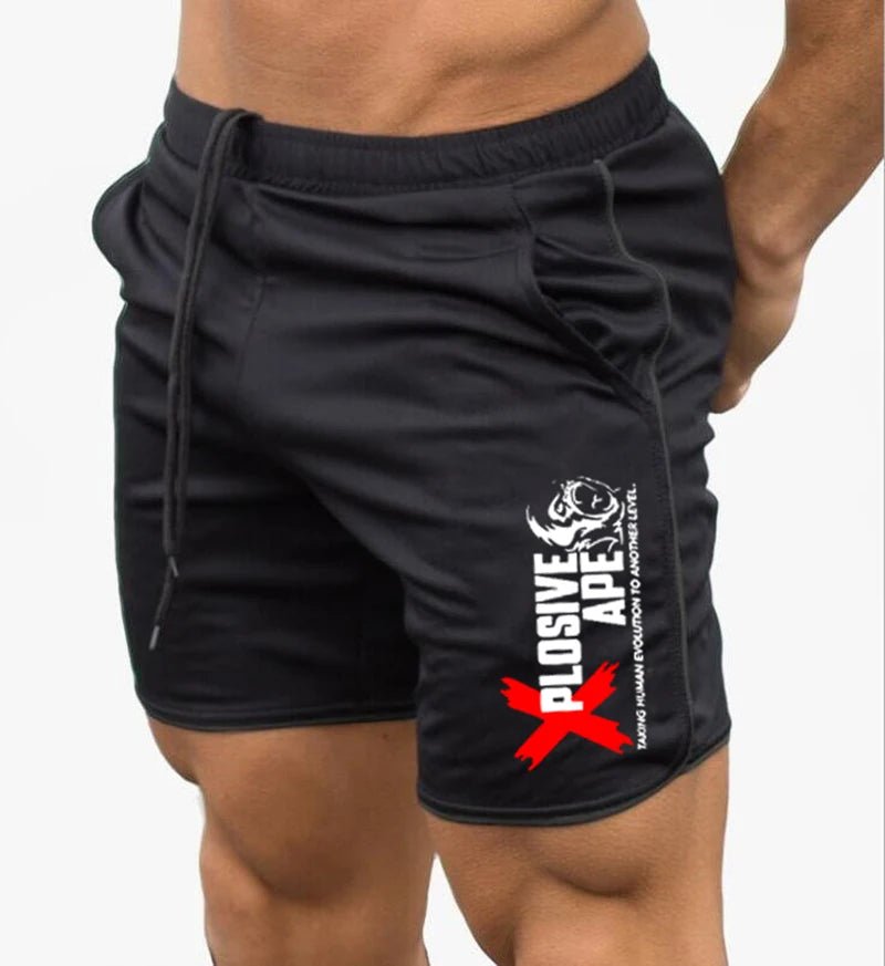 Summer New Trend Casual Drawstring Men's Sports Shorts Thin Mesh Quick Drying Casual Running Breathable Five Quarter Pants Men
