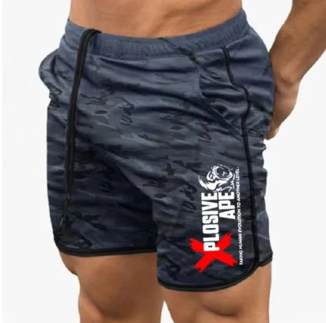Summer New Trend Casual Drawstring Men's Sports Shorts Thin Mesh Quick Drying Casual Running Breathable Five Quarter Pants Men