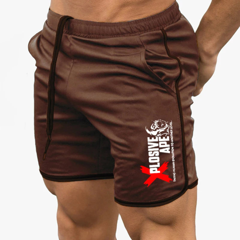 Summer New Trend Casual Drawstring Men's Sports Shorts Thin Mesh Quick Drying Casual Running Breathable Five Quarter Pants Men
