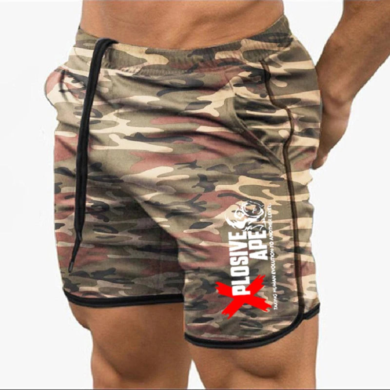Summer New Trend Casual Drawstring Men's Sports Shorts Thin Mesh Quick Drying Casual Running Breathable Five Quarter Pants Men