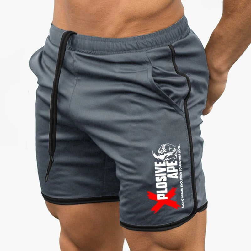 Summer New Trend Casual Drawstring Men's Sports Shorts Thin Mesh Quick Drying Casual Running Breathable Five Quarter Pants Men