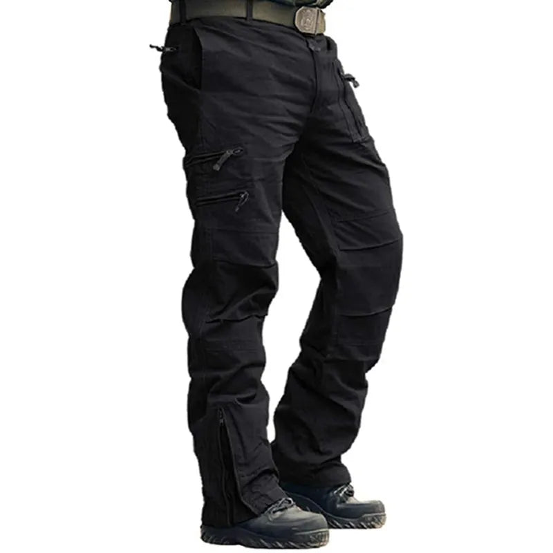 Outdoor Men's Cargo Tactical Combat Pants Straight Zipper Camouflage Overalls Men Cotton Wear-resistant Mountaineering Pants