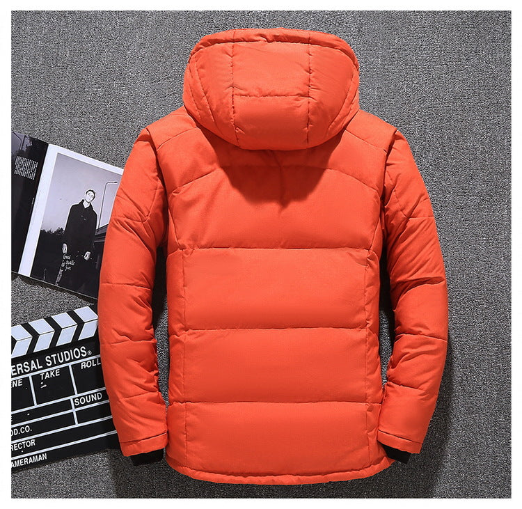 Winter Mens White Duck Down Jacket Warm Hooded Thick Slim Fit Puffer Jacket Coat Male Casual High Quality Overcoat Thermal