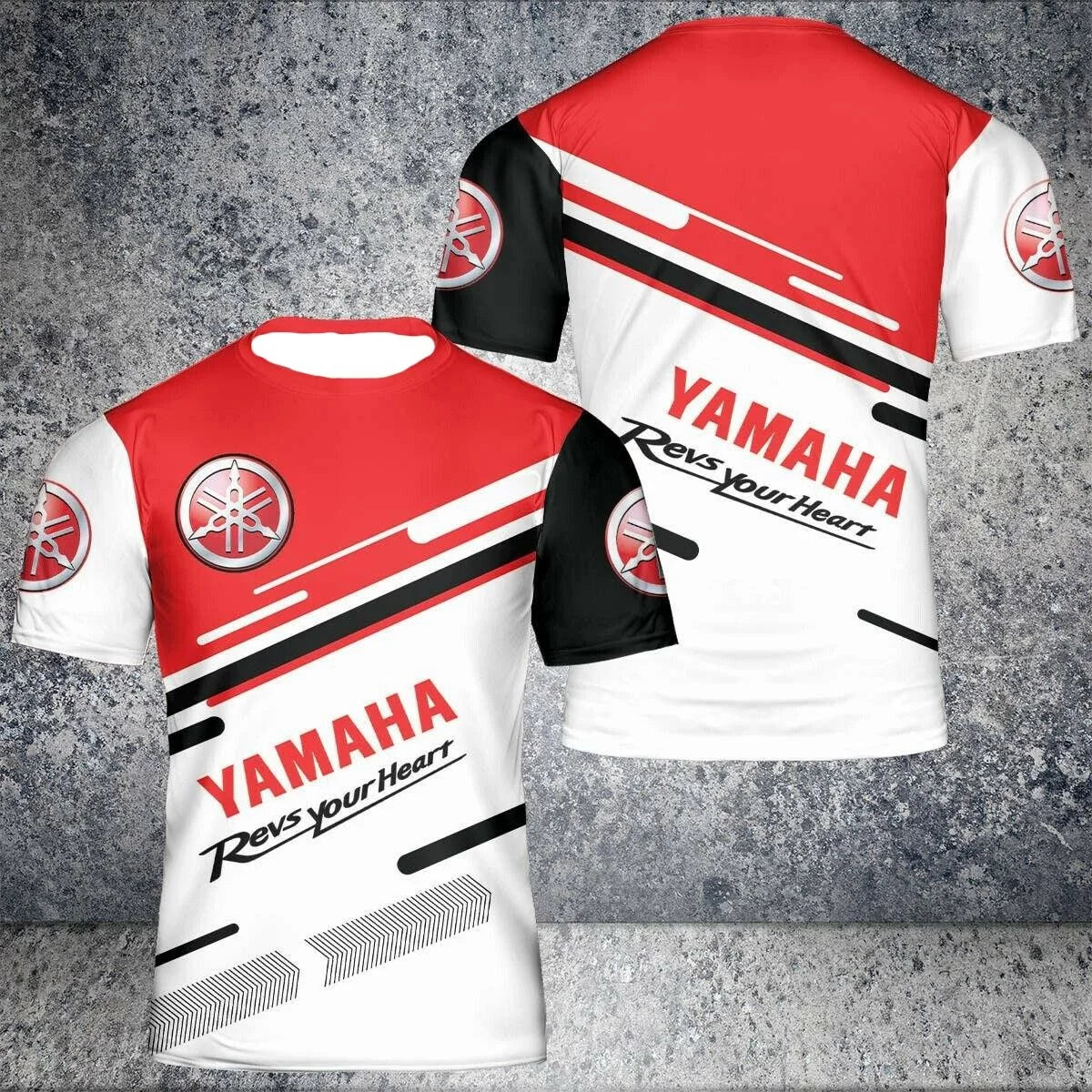 New Yamaha fashion 3D printed team motorcycle cross-country racing T-shirt for men, quick-dry, breathable, round-neck sports shi