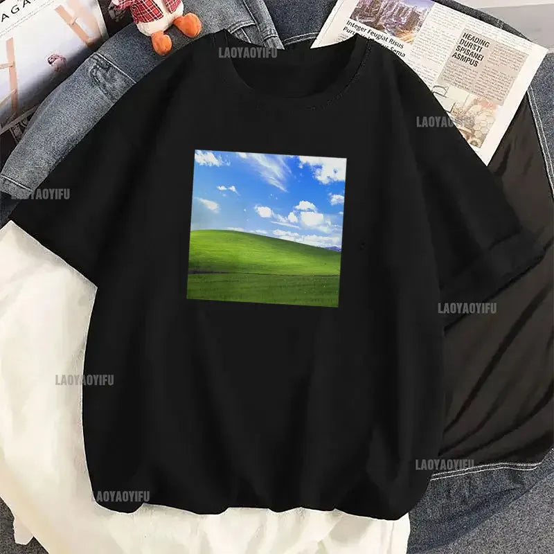 Windows 95 Small T-Shirt Summer Cotton Blouse Men 7 T Shirt Windows Casual Stylish Street Short Sleeve Gothic Vintage Streetwear